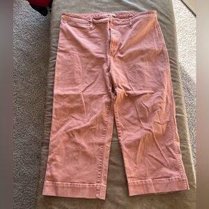 Madewell Cropped Pants — Orange Denim wide leg